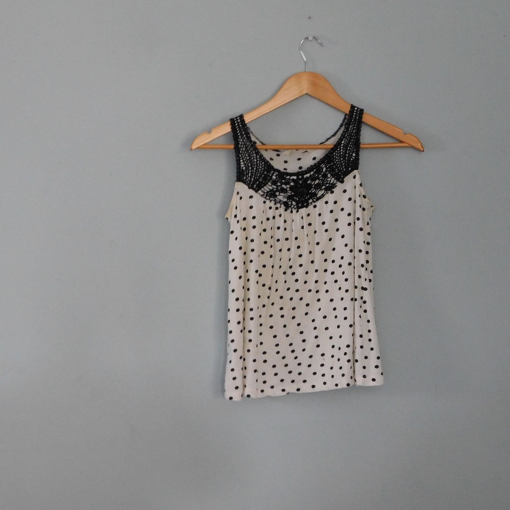 H&M Girls Lace polka dot tank size 8-10Y